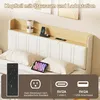 Letto imbottito 140x190 con luce LED USB, letto Anteprima dell’immagine prodotto 4