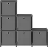vidaXL Étagère cube avec 6 boîtes Gris 103x30x72,5 cm Tissu Voir les images du produit 13