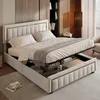 CDGlobal letto imbottito 160x200cm con rete a doghe, letto Anteprima dell’immagine prodotto 2