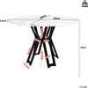 A diagram showing the dimensions of a round dining table with a marble-effect top and black metal legs. Produktbild-Vorschau
