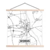 MuchoWow® Textilposter Karte - Worms - Stadtplan 60x60 cm Produktbild-Vorschau 1