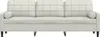 vidaXL Sofa 3-Sitzer mit Zierkissen Creme 210 cm Samt Produktbild-Vorschau 3