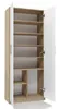An open, tall, narrow cabinet with multiple shelves. Produktbild-Vorschau