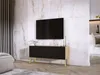 TV-SCHRANK in Wotan-Eiche / Mattschwarz mit Beinen in Gold, Produktbild-Vorschau 2