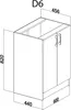 A line drawing of a kitchen cabinet with dimensions indicated. Náhled obrázku produktu
