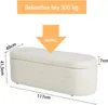 Sitzbank mit Stauraum, Schuhbank mit Sitzfläche, Teddystoff Produktbild-Vorschau 3