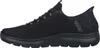 A side view of a black Skechers sneaker. Voir les images du produit