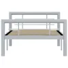 vidaXL Bettgestell Grau und Weiß Metall 100 × 200 cm -  Produktbild-Vorschau 4