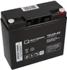 A black rechargeable battery with white and red terminals, shown from a diagonal angle on a white background. Voir les images du produit