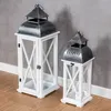 2er Set Laterne aus Holz Weiß Metall Kerzenhalter Windlicht Produktbild-Vorschau 5
