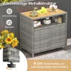 COSTWAY Gartenschrank Rattan, Buffetschrank Rattanschrank Produktbild-Vorschau 4