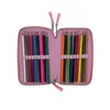 An open pencil case filled with colored pencils. Produktbild-Vorschau