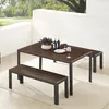 riess-ambiente Moderne Gartenbank DESIGNO 130cm dunkelbraun Produktbild-Vorschau 1