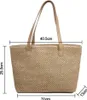 Strohtasche für Damen, Sommer-Strandtasche, weich gewebte Produktbild-Vorschau 5