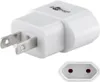 A white electrical adapter with US/Japan prongs on one side and European sockets on the other, shown with a close-up of the socket. Náhľad obrázku produktu