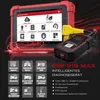 A diagnostic tool with a tablet and a connected module, presented with feature icons and text. Produktbild-Vorschau