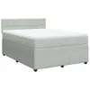 Boxspringbett mit Matratze Hellgrau 160x200 cm Samt Produktbild-Vorschau 1