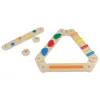 A wooden balance beam set with colorful accents on a white background. Produktbild-Vorschau