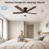 Deckenventilator mit Beleuchtung Schwarz Ø106cm H22cm 40W Produktbild-Vorschau 2