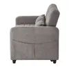 A side view of a grey sofa bed. Produktbild-Vorschau