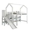 Hochbett mit Lattenrost und Rutsche, 90x200 cm, Kinderbett Produktbild-Vorschau 1