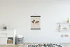 MuchoWow® Textilposter Weltkarte - Holz - Braun 60x80 cm Produktbild-Vorschau 2