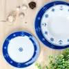 Ahoy 18dílná sada talířů porcelánový modrobílý talíř s Náhled obrázku produktu 3