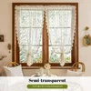 Omgoods - Kurzes Küchenvorhang aus Voile mit Blumenmuster, Produktbild-Vorschau 3
