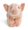 A plush toy piglet sitting down, facing the camera. Voir les images du produit
