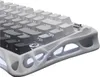 Close-up of a white and gray mechanical keyboard with RGB lighting. Produktbild-Vorschau