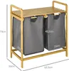 HOMCOM Wäschekorb Wäschebox mit 2 abnehmbaren Wäschesacke Produktbild-Vorschau 7