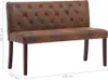 vidaXL Lavice 120 cm Hnědý Velur Náhled obrázku produktu 7