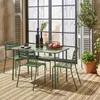 sweeek - Gartentisch + 4 Stühle aus Stahl - Grün Produktbild-Vorschau 2