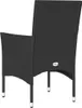 A single black poly rattan garden chair with armrests, shown from a three-quarter side view against a white background. Voir les images du produit
