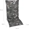 A high chair cushion with a floral pattern, shown against a white background with dimensions indicated. Produktbild-Vorschau