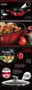 A collage of images showcasing a red cookware set with various features highlighted. Voir les images du produit