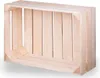 A light-colored wooden crate with slatted sides and bottom, shown from a slightly elevated side angle against a white background. Náhľad obrázku produktu