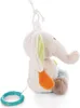 A plush toy elephant hanging by a string, with a pull-ring at the bottom. Produktbild-Vorschau