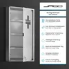 Jago® Medizinschrank - Abschließbar, 4 Fächer, Stahl, Glas, Produktbild-Vorschau 2