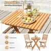 A wooden balcony furniture set with two chairs and a table, set on a patio. Anteprima dell’immagine prodotto