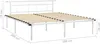 A white metal bed frame with wooden slats, shown with dimensions indicated. Produktbild-Vorschau