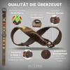 ALTEZAR Buntes Hundehalsband aus Leder Doppel-Tribal Produktbild-Vorschau 3