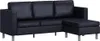 vidaXL L-förmiges Sofa 3-Sitzer Kunstleder Schwarz Produktbild-Vorschau 1