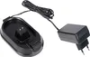 A black charging dock and power adapter for a cordless vacuum cleaner are shown against a white background. Náhled obrázku produktu