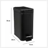 A black rectangular trash can with a foot pedal, shown with dimensions indicated by lines and text. Náhled obrázku produktu