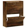 vidaXL Schuhschrank Räuchereiche 63x24x81 cm Holzwerkstoff Produktbild-Vorschau 10