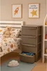 Niedrige Kommode 4 Schubladen 39 x 38,5 x H 80,5 cm Braun - Produktbild-Vorschau 4