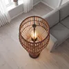 Stehlampe Korb Bambus 111 cm klein 4x E27 Braun Boho Produktbild-Vorschau 4