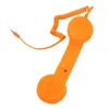 An orange retro telephone handset with a coiled cord and a 3.5mm jack. Náhled obrázku produktu