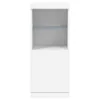 A white, minimalist display cabinet with a glass shelf. Anteprima dell’immagine prodotto